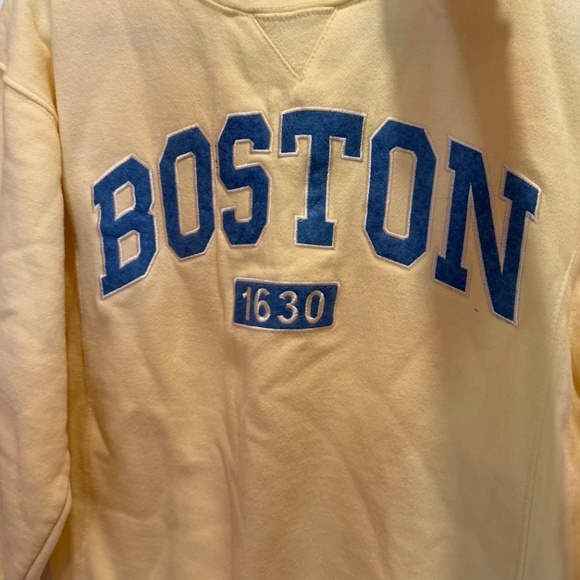 Fisherman’s Daughter aesthetic Boston sweatshirt butter yellow cornflower blue - Picture 3 of 5